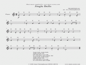 Christmas Piano Sheet Music with Letters