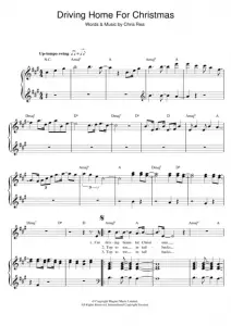 Driving Home For Christmas Piano Sheet Music Free