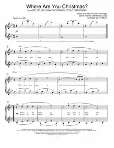 Easy Piano Sheet Music for Where Are You Christmas