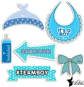 Free Printable Boy Baby Shower Photo Booth Props Template