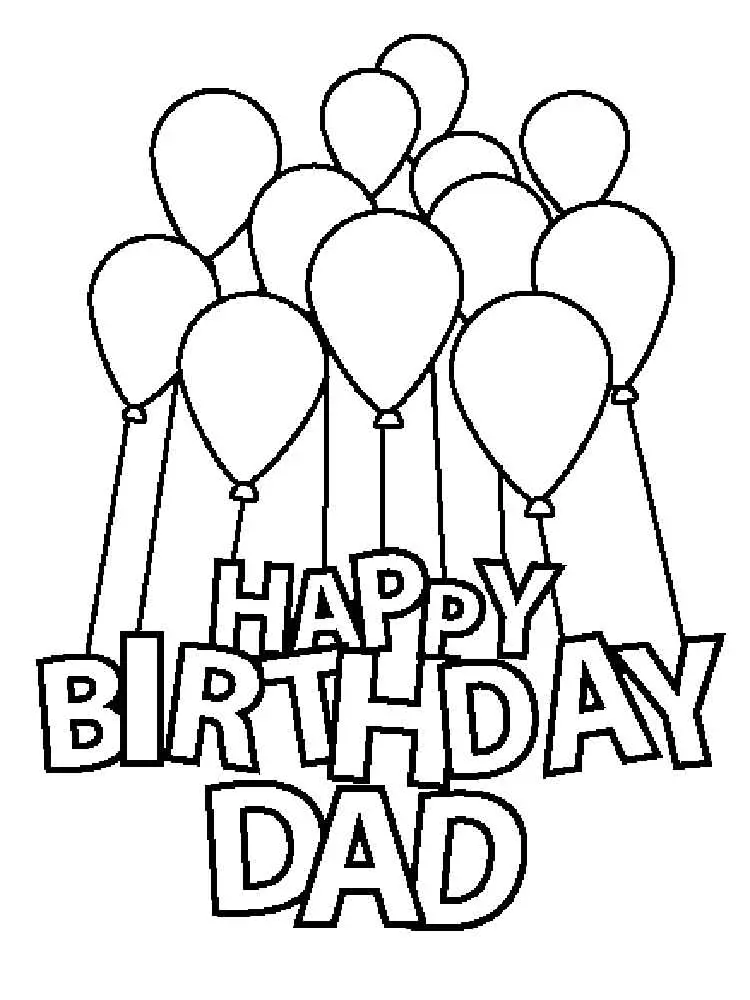 Printable Coloring Birthday Cards Happy Birthday Dad Birthdayqw