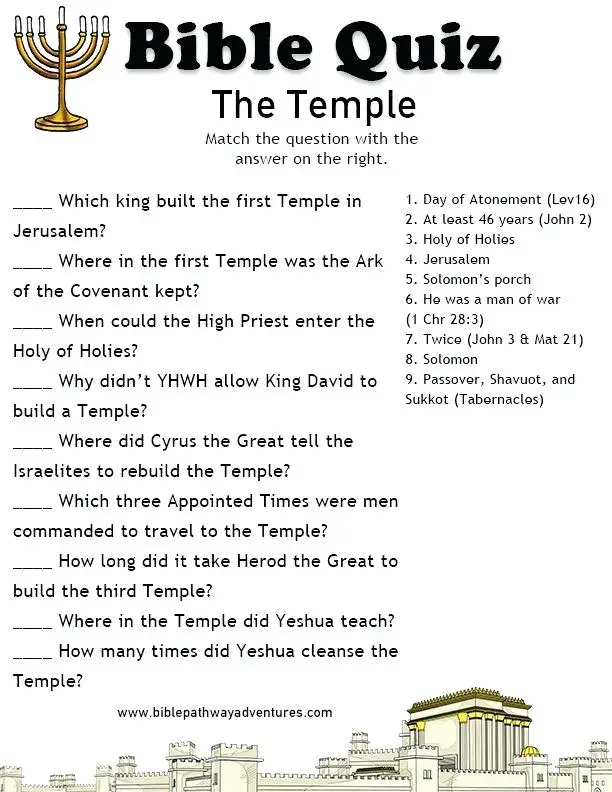 Printable Kjv Bible Trivia Questions And Answers That Are Dashing Roy 