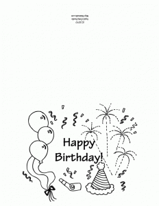 Printable Birthday Cards to Color