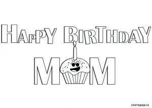 Printable Coloring Birthday Cards for Mom
