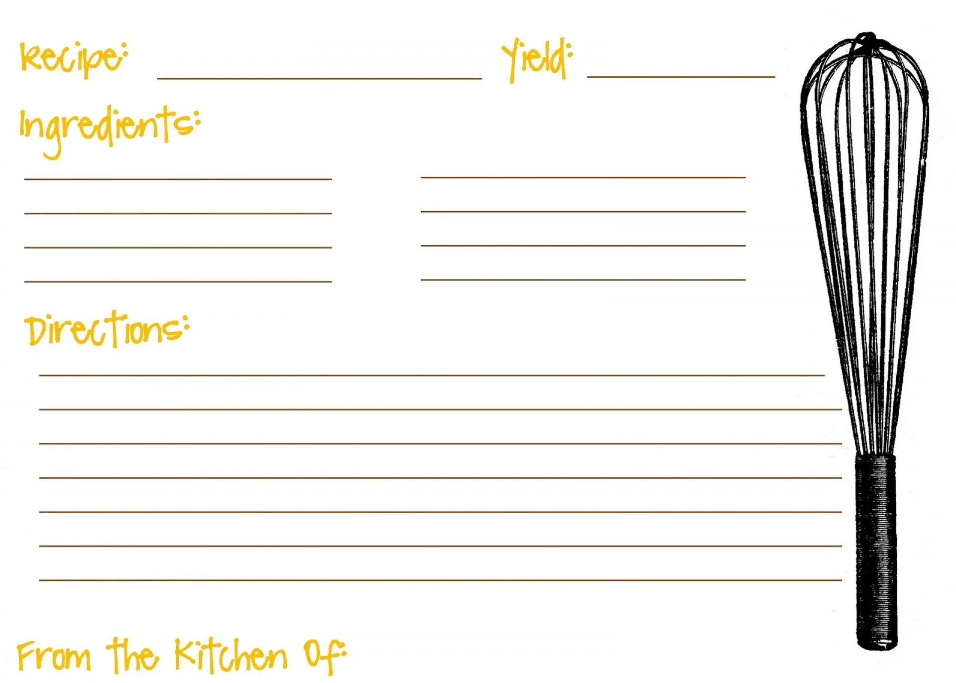 recipe card template free download