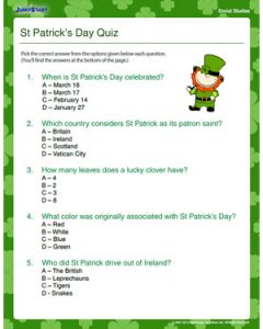Saint Patrick Day Trivia