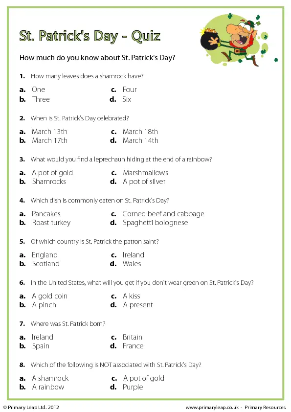14 Engaging St Patrick s Day Trivia Kitty Baby Love