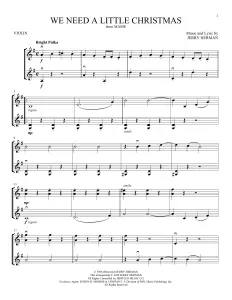 We Need a Little Christmas Sheet Music Piano