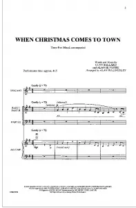When Christmas Comes To Town Piano Sheet Music Easy