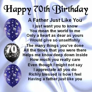 70th Birthday Card Messages Dad