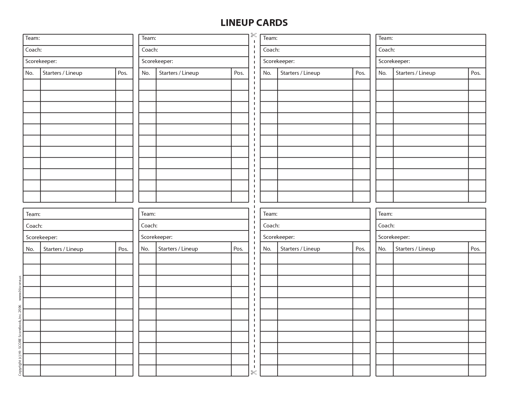 20 Useful Baseball Lineup Cards - Kitty Baby Love