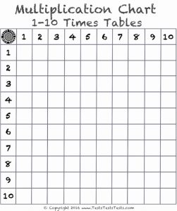 Blank Multiplication Chart Printable