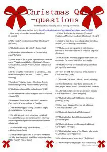 Christmas Trivia Questions and Answers for Adults