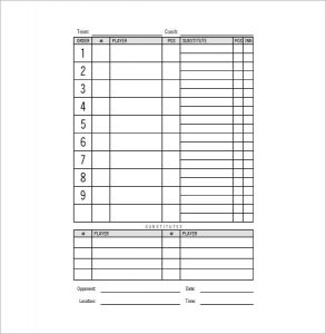 Custom Baseball Lineup Cards