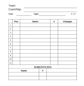 Printable Baseball Lineup Card Free Baseball Lineup