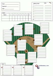 Downloadable Baseball Lineup Card With Field