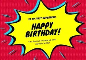Free Birthday Card Templates for Superhero Dad