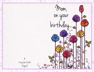 Happy Birthday Mom Free Printable Cards