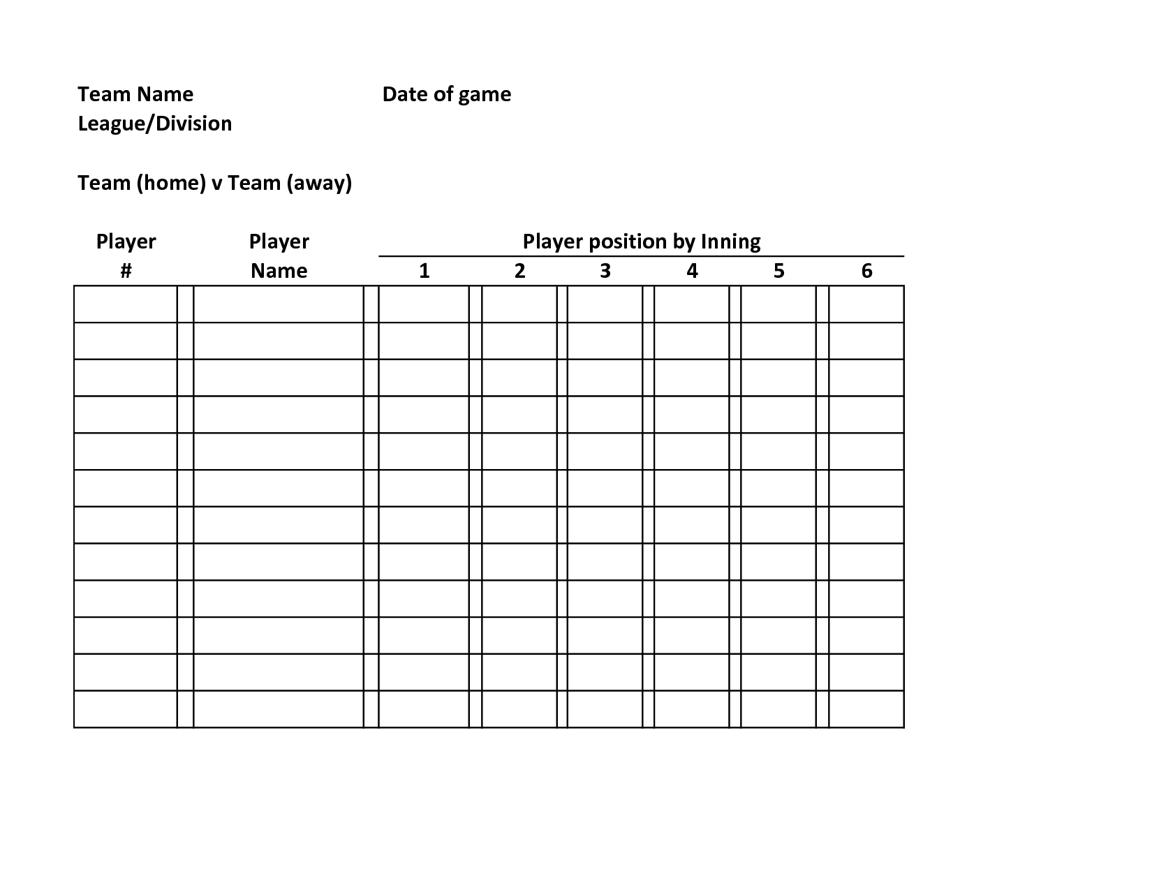 20 Useful Baseball Lineup Cards - Kitty Baby Love For Free Baseball Lineup Card Template