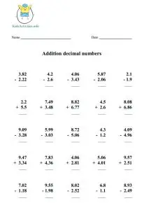 Math Worksheets for Grade 5 Addition and Subtraction