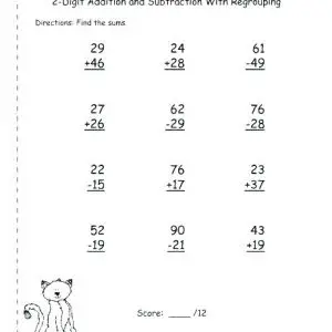 Mixed Addition and Subtraction Worksheets