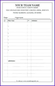 Personalized Lineup Card Template for Softball