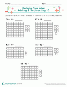 Place Value Addition and Subtraction Worksheets