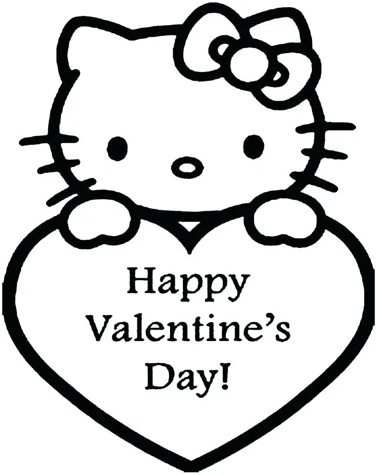 11 Cute Printable Valentine s Day Cards To Color Kitty Baby Love