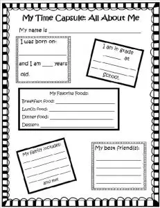 6th Grade All About Me Worksheet