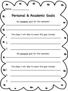 Academic Goal Setting Worksheet
