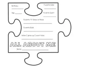 All About Me Jigsaw Puzzle Worksheet