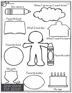 All About Me Preschool Theme Worksheet