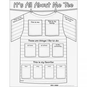 All About Me T-shirt Worksheet