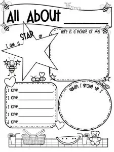 All About Me Worksheet For Toddler