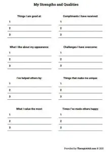 All About Me Worksheet for Adults