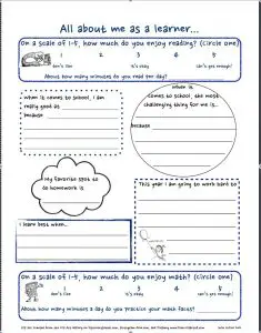 All About Me Worksheet for High School