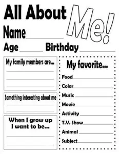 All About Me Worksheets 1st Grade