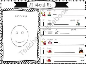 All About Me Worksheets Special Needs