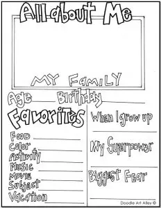 All About Me Worksheets for Second Grade