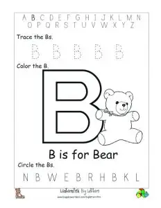 Alphabet Letter B Worksheet