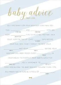 Baby Shower Mad Lib Game