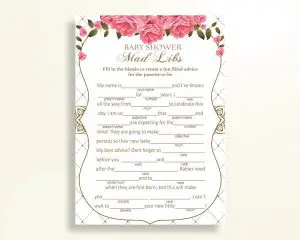 Baby Shower Mad Libs Answers