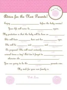 Baby Shower Mad Libs Free