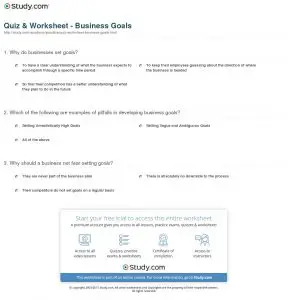 Business Goal Setting Worksheet