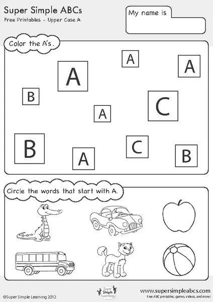 17 Kid-Friendly Letter ‘A’ Worksheets - Kitty Baby Love
