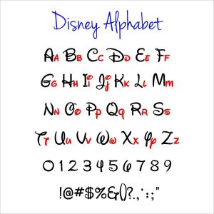 Disney Font Alphabet Stencil