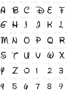 Disney Font Stencils for Painting