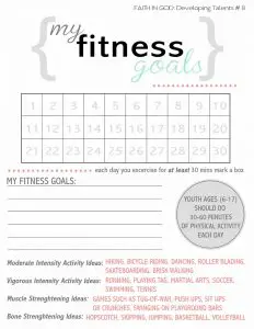 Fitness Goal Setting Worksheet