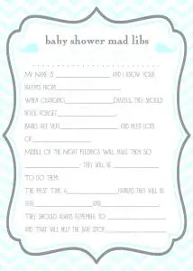 Free Hilarious Mad Libs for Baby Shower