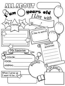 Free Printable All About Me Worksheets